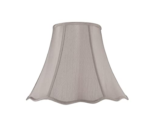 Aspen Creative 34008A Transitional Scallop Bell Shape Spider Construction Lamp Shade in Taupe, 12" wide (6" x 12" x 9 1/2")