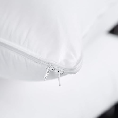 White Adjustable Gusset Goose Feather Pillow Queen Size with Pillowcase - Layered Support