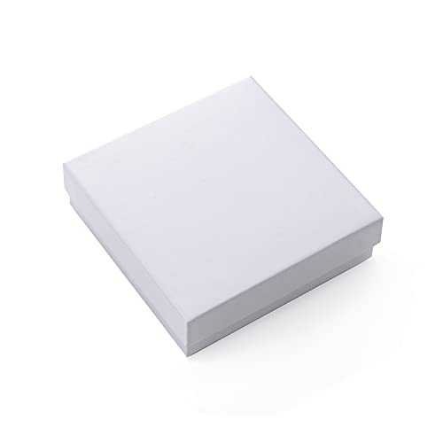 White Jewelry Gift Boxes 96 Pack 3.5x3.5x1 Inch Small Cardboard Storage Boxes