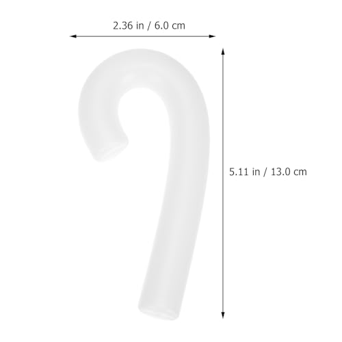 Cabilock 12pcs Christmas Cane Crutch, White DIY Foam Cane Pendant, Christmas Tree Hanging Ornament for Xmas Party Favors Holiday Decoration