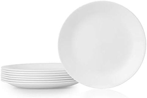 Corelle 1135858 Lunch Plates - Set of 8 Durable White Dinnerware for Everyday Use