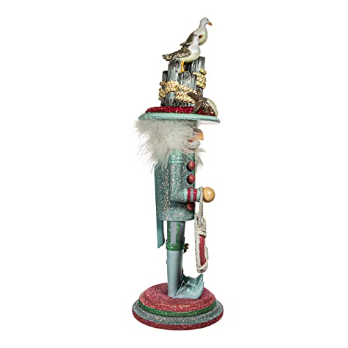 18-Inch Hollywood Seagull Coastal Nutcracker - Hand-Painted, Seaside Decor