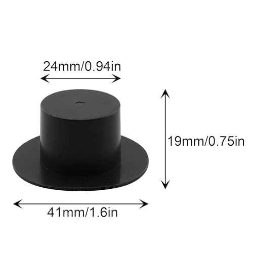 Black Mini Plastic Decorative Cap Top Hats DIY Hat Crafts Decoration for Christmas Party Birthday Party