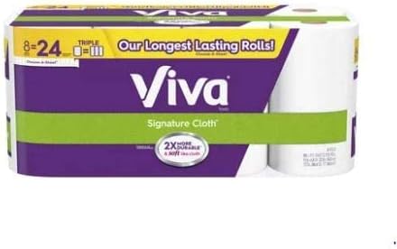 Viva Signature Cloth Paper Towels - 8 Triple Rolls (24 Regular Rolls) - Choose A Sheet Option