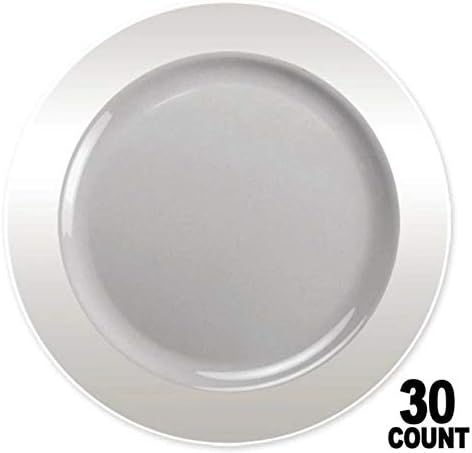 Premium 9-Inch Heavyweight Plastic Plates - Crystal Clear Wedding & Party Dinnerware, 30 Count