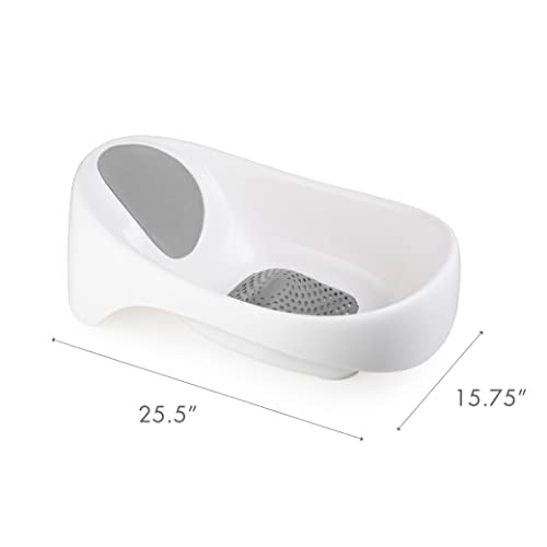 White Baby Bathtub with Support Positions & Color Changing Drain Plug - 0-18 Months