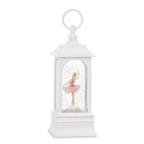 Raz 4040515 Dancing Ballerina Musical Water Lantern - Lighted Water Display, 9.25 Inches, White