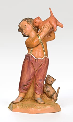 Fontanini Seth the Boy with Kittens Nativity Figure 5" Hand Painted Collection
