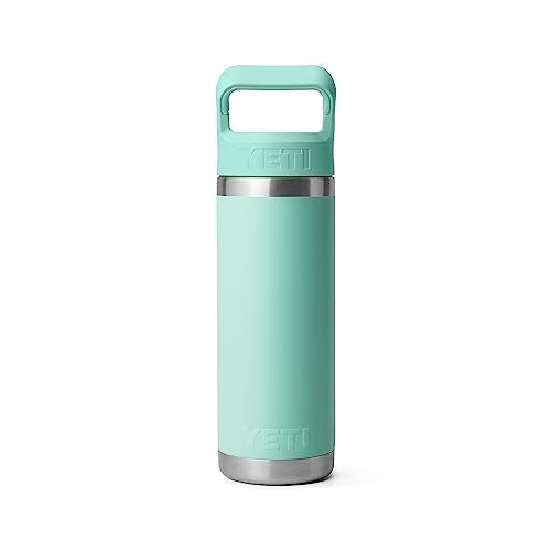 YETI Rambler 18 oz Seafoam Insulated Stainless Steel Water Bottle with Straw Cap