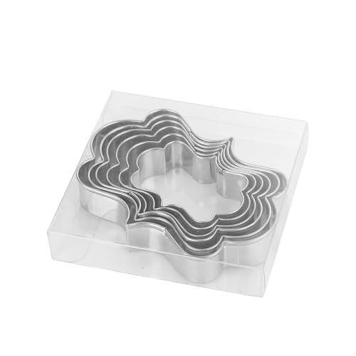 MrCookie Plaque Shaped Cookie Cutters Set - 6 Stainless Steel Nesting Baking Tools, Variation 2