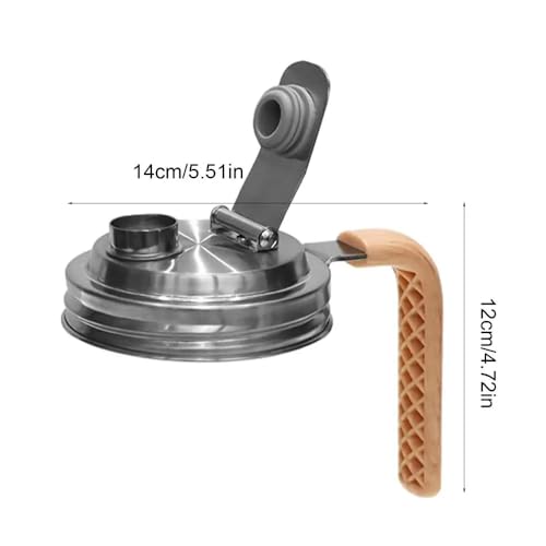 Stainless Steel Mason Jar Lids with Rubber Gasket and Handle,Mason Jar Lids for Wide Mouth,Bottle Cover for Cold Brew Grain Screw Cans Caps (Jars Not Included) (4)
