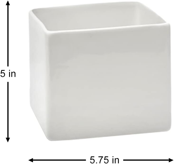 Glossy White Ceramic Vase - Modern Home Decor Centerpiece for Weddings & Events, 5" Tall