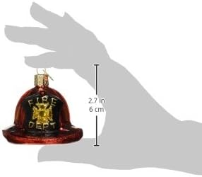 Fireman's Helmet Glass Blown Ornament - Handcrafted Christmas Tree Decoration