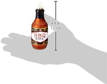 BBQ Sauce Glass Blown Ornament - Old World Christmas Food Decor 32292