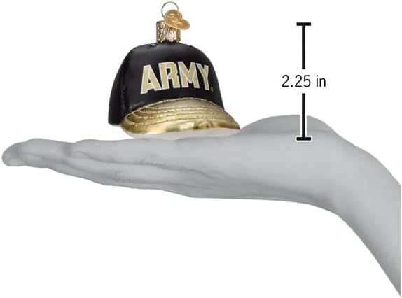 Handcrafted Army Bear Glass Blown Ornament - Old World Christmas Holiday Decoration