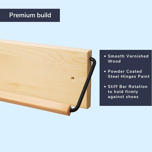Wall Mounted Shoe Rack - 30-Inch Wide Wooden Slim Shoe Organizer Pack of 2