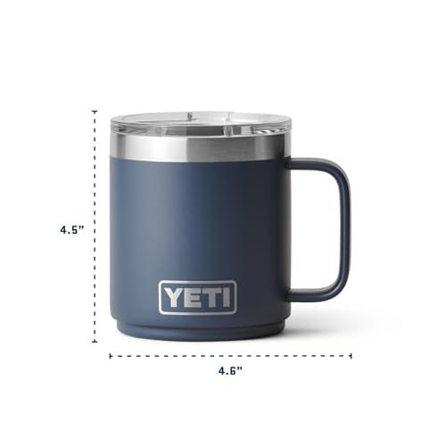 YETI Rambler 10 oz Black Ceramic-Lined Insulated Mug with MagSlider Lid