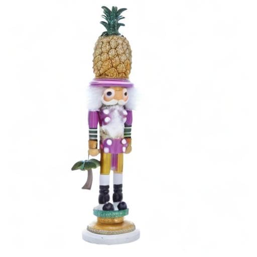 Kurt S. Adler 19.5-Inch Hollywood Pineapple Hat Nutcracker - Multicolor Holiday Decor