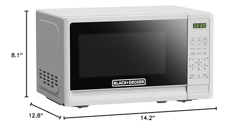 Black+Decker White 0.7 Cu. Ft. Compact Countertop Microwave Oven 700W