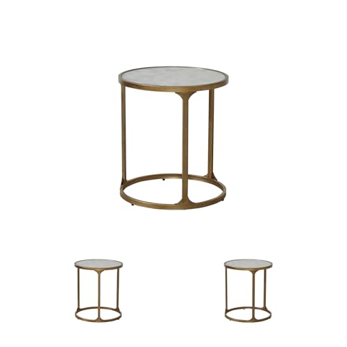 Antique Gold Signature Design by Ashley Korajane Round End Table, 20 Inch
