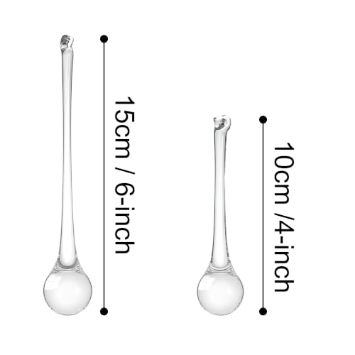 KI Store 12pcs Clear Glass Raindrop Ornaments – 6-Inch & 4-Inch Hanging Crystals