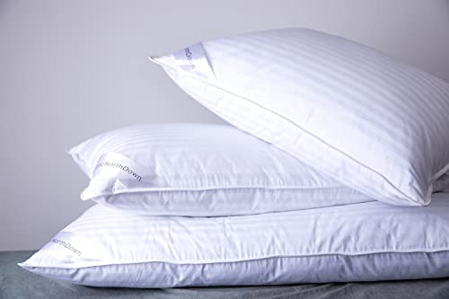 ArcticNorthDown King Size Goose Down Feather Hotel Pillow - Pack of 1, Supportive for Side, Back & Stomach Sleepers, Stripe White