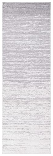 SAFAVIEH Adirondack Collection Runner Rug - 2'6" x 16', Ivory & Silver, Modern Ombre Design, Non-Shedding & Easy Care, Ideal for High Traffic Areas in Living Room, Bedroom (ADR113B)