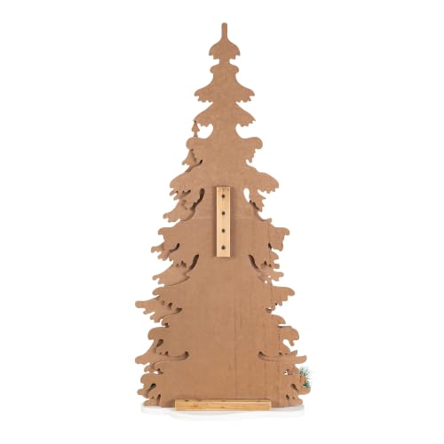 Woodland Trees Christmas Porch Sign with Reindeer & Pinecones - Holiday Front Door Decor - Variations Available