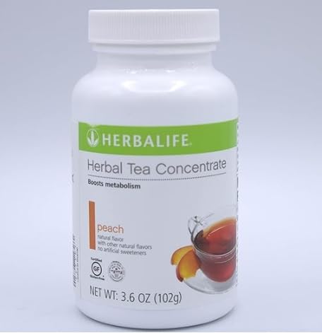 Herbalife Peach Herbal Tea Concentrate Gluten-Free Kosher 3.6 Oz