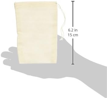 Celestial Gifts Muslin Bags 100pcs 5x7, 100% Cotton Drawstring Bags for Party Favors, Parts, Cowboy Coffe and More - Made in USA (Natural Hem & Drawstring)