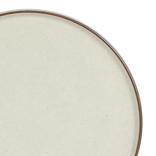 Cream White Stoneware Dinnerware Set - 16 Pieces for 4, Reactive Glaze