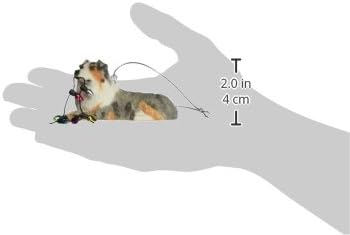 Blue Merle Australian Shepherd Christmas Ornament with Holiday Lights - Sandicast