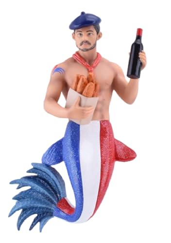 December Diamonds Merman Ornament French Coq Hand-Painted Resin Holiday Decor