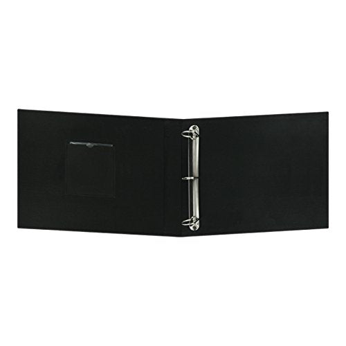 Pioneer T12CBF-BK 12-Inch by 12-Inch Fabric 3-Ring Binder Album with Window, Black