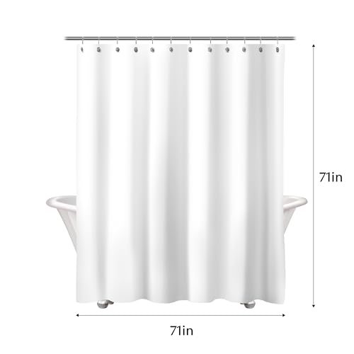 Sunlit Christmas Shower Curtain, Red Gnome Elf Doll and Xmas Trees