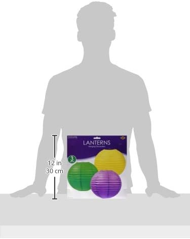 Lavender Paper Lanterns - 3 Pack Decorative Hanging Ceiling Decor for Birthdays, Showers & Events