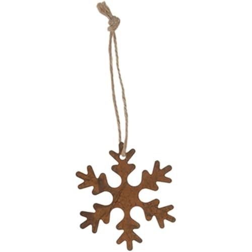 Metal Christmas Craft Mini Ornament - Rustic Snowflake - 10 Count - 2 Inch Diameter