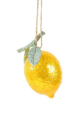 Glossy Lemon on Branch Faux Fruit Glass Ornament – Cody Foster & Co Christmas