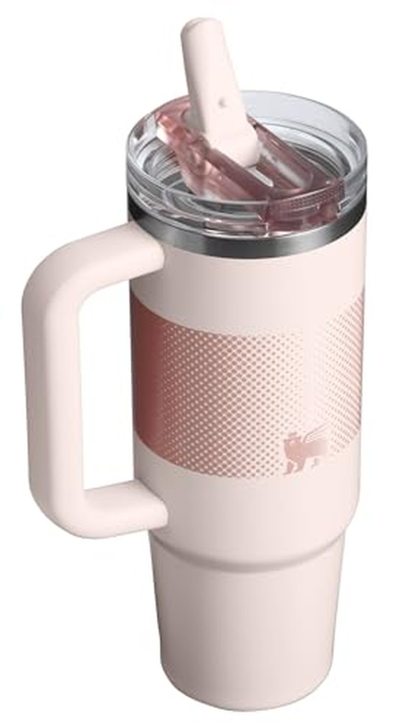 STANLEY Quencher ProTour Flip Straw Tumbler with Leakproof Lid 30 oz | Built-in Straw and Handle | Cup Holder Compatible for Travel | insulated Stainless Steel Cup | BPA-Free | Rose Quartz Fade