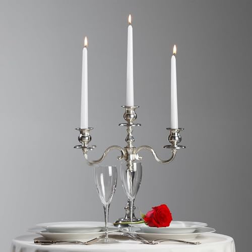 White 10-Inch Taper Candles: Unscented Smokeless Dripless Candlesticks with 7-8 Hours Burning Time (4/12/24/36/48 Pack)Paraffin Wax Ideal for Holiday, Wedding, Dinner, Christmas, Home Decor