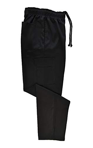 Black 3X-Large Chef Cargo Pants with 6 Pockets - Multi-Pack of 3