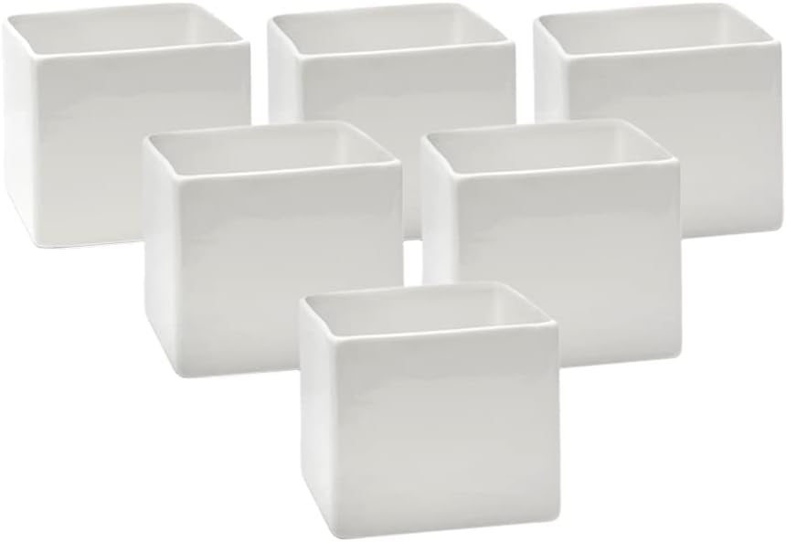 Glossy White Ceramic Vase - Modern Home Decor Centerpiece for Weddings & Events, 5" Tall