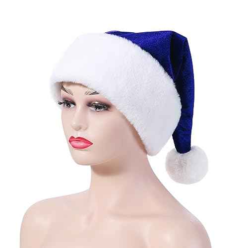 Santa Hat,Adults Unisex Velvet Christmas Hat,New Year Festive Party Christmas Supplies