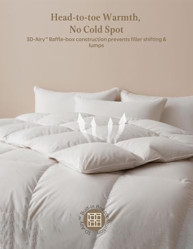 Oversized King Goose Feather Down Comforter - Ivory, Hypoallergenic & Cloud-Like
