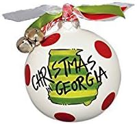 Hand-Painted Georgia Glass Christmas Tree Ornament - Unique Holiday Decor