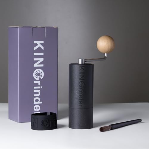 Lightweight Manual Coffee Grinder with Stainless Burrs, Portable & Easy to Clean
