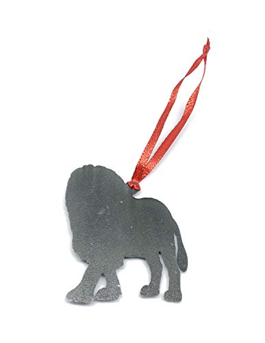 Lion Christmas Ornament Pewter Charm Holiday Decor Gift