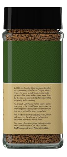 Organic Instant Coffee Medium Roast - 3.53 Oz Jar, Pack of 6 - Fair Trade & USDA Certified