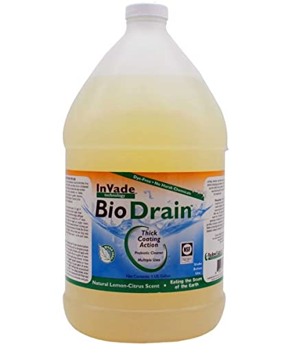 InVade Bio Drain Microbial Cleaner with Citrus Oil - 1 Gallon for Drains & Soda Fountain Trays