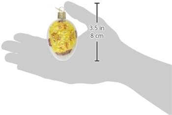 Deviled Egg Glass Blown Ornament - Old World Christmas Food Decor, 2.75 x 2.25